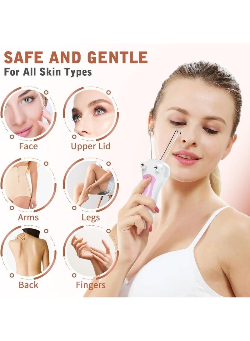 فتلة خيط ازالة الشعر，مزيل شعر الوجه للسيدات، ماكينة إزالة الشعر الكهربائية القطنية غير المؤلمة للسيدات، جهاز إزالة الشعر الكهربائي القابل لإعادة الشحن عبر USB - Image 2